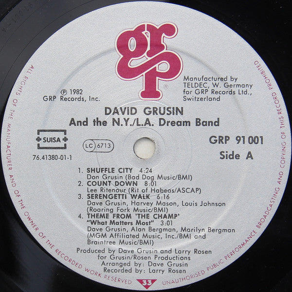 Dave Grusin And The N.Y./L.A. Dream Band* : Dave Grusin And The NY-LA Dream Band (LP, Album, DMM)