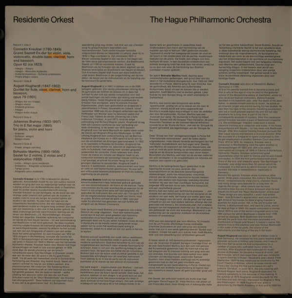 Johannes Brahms, Residentie Orkest : Soloists From The Orchestra Play Chambermusic (2xLP)
