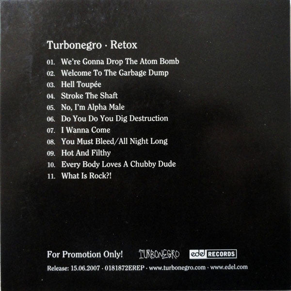 Turbonegro : Retox (CD, Album, Promo)