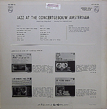 The Dutch Swing College Band Featuring: Neva Raphaello : Jazz At The Concertgebouw (LP, RP)