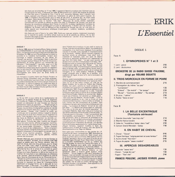 Erik Satie : L'Essentiel De Son Oeuvre (2xLP)