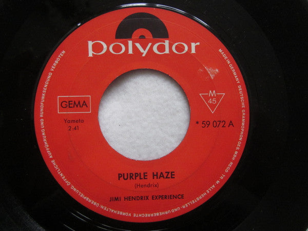 The Jimi Hendrix Experience : Purple Haze (7", Single)