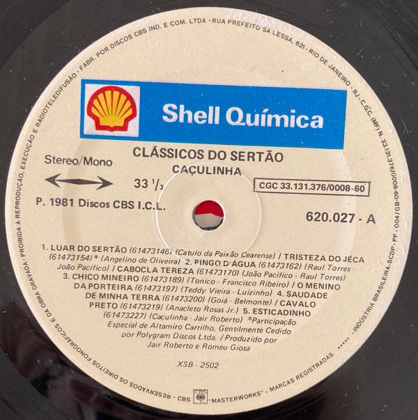 Caçulinha : Classicos Do Sertão (LP, Album, Promo)