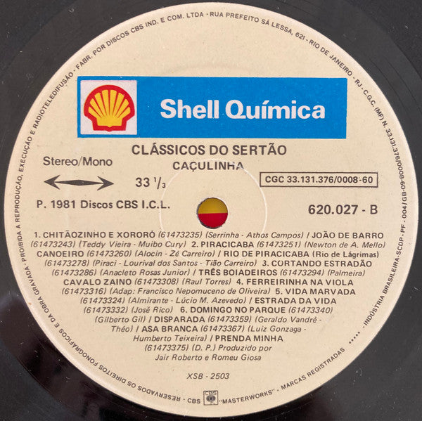 Caçulinha : Classicos Do Sertão (LP, Album, Promo)