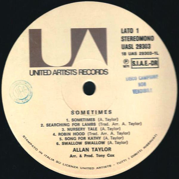 Allan Taylor : Sometimes (LP, Album, Gat)