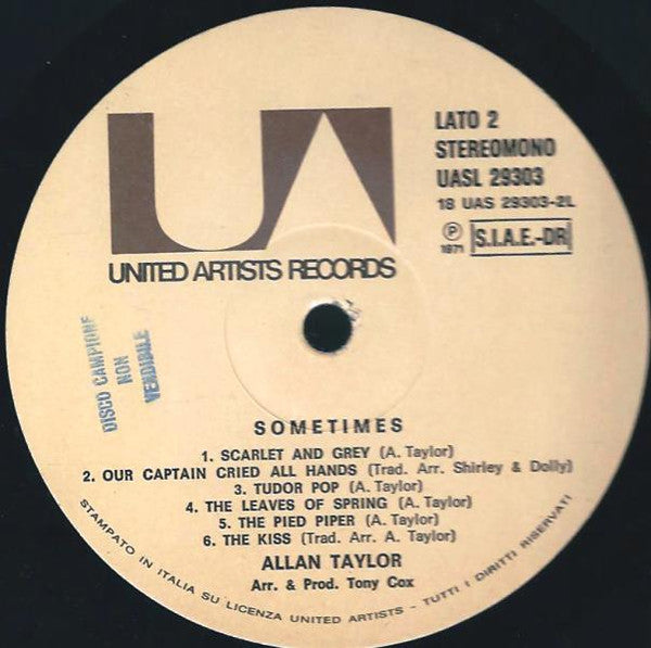 Allan Taylor : Sometimes (LP, Album, Gat)