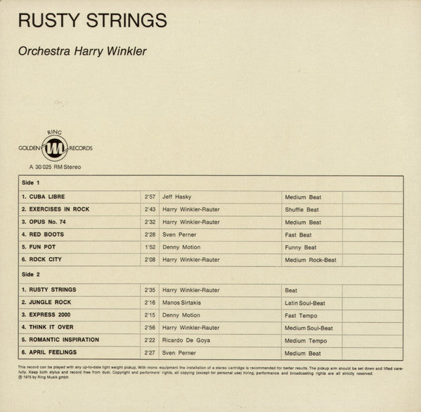 Harald Winkler And His Orchestra : Rusty Strings (LP)