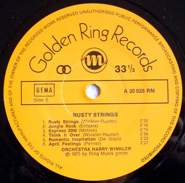 Harald Winkler And His Orchestra : Rusty Strings (LP)
