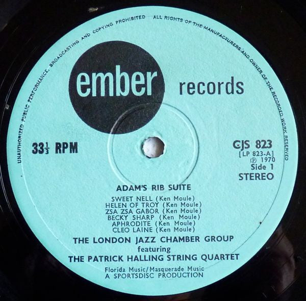 The London Jazz Chamber Group / Ken Moule : Adam's Rib Suite (LP)