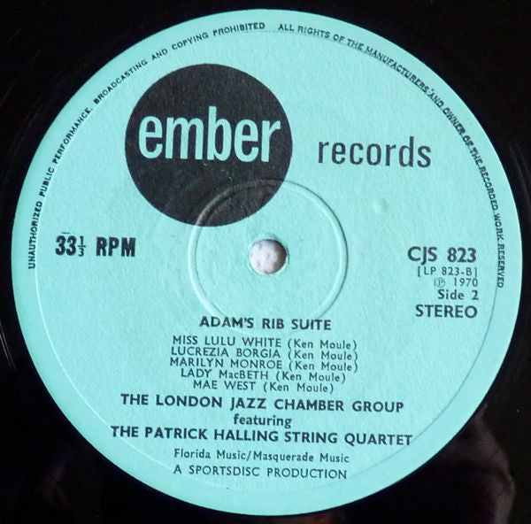 The London Jazz Chamber Group / Ken Moule : Adam's Rib Suite (LP)