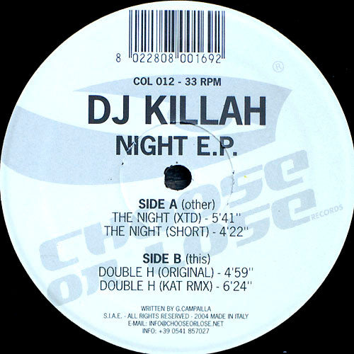 DJ Killah : Night E.P. (12", EP)
