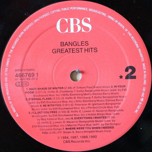 Bangles : Greatest Hits (LP, Comp)