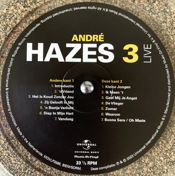 André Hazes : Hazes 3 Live (2xLP, Comp, Ltd, Cle)