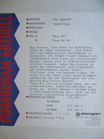Big Country : Save Me (7", Single, sil)