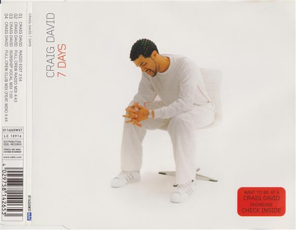 Craig David : 7 Days (CD, Maxi)