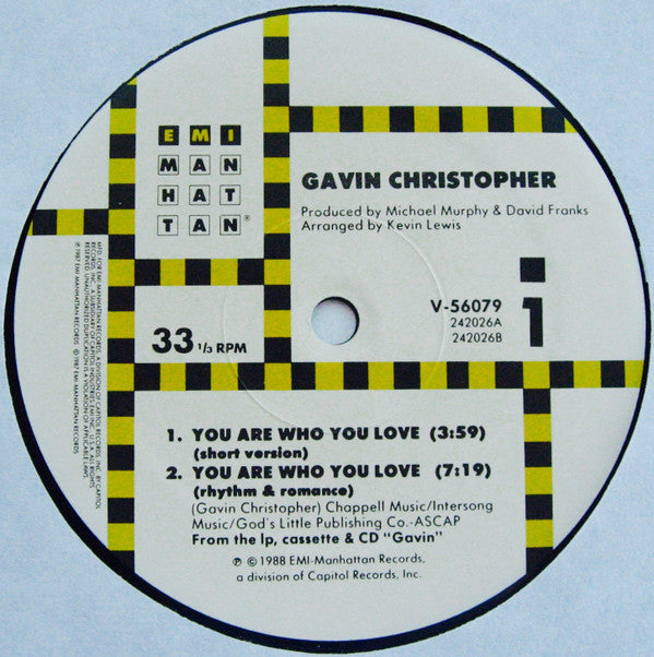 Gavin Christopher : You Are Who You Love (12")