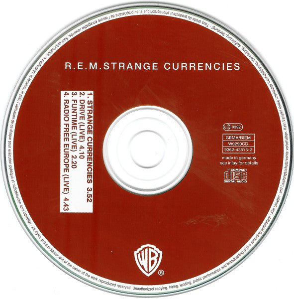 R.E.M. : Strange Currencies (CD, Single)