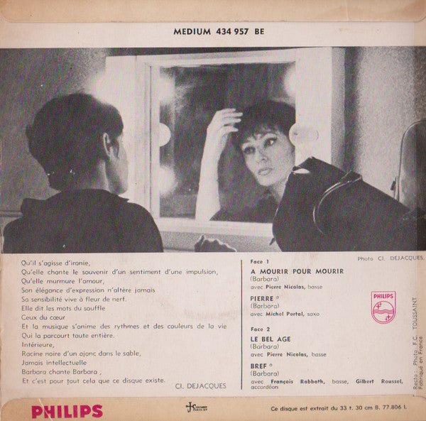 Barbara (5) : A Mourir Pour Mourir (7", EP, Mono)