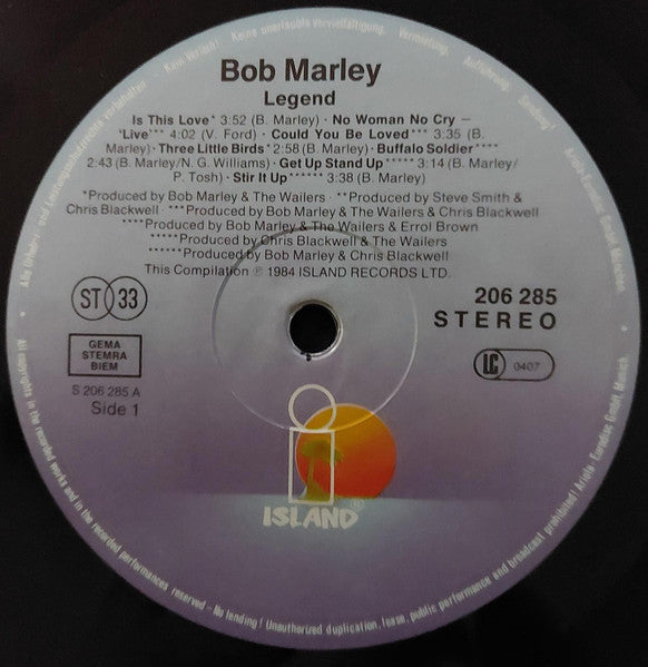 Bob Marley & The Wailers : Legend (The Best Of Bob Marley And The Wailers) (LP, Comp, Gat)