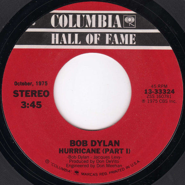 Bob Dylan : Hurricane (Part I) / Mozambique (7")