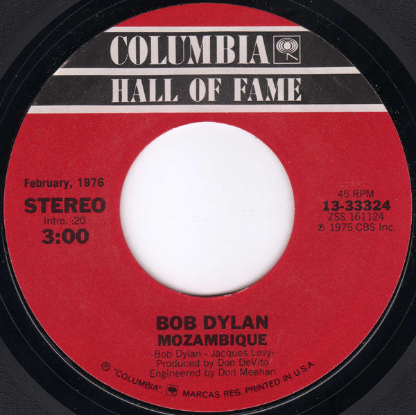Bob Dylan : Hurricane (Part I) / Mozambique (7")