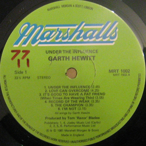 Garth Hewitt : Under The Influence (LP, Album)
