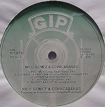 Nico Gomez & The Copacabanas : Nico Gomez & Copacabanas (LP, Album)