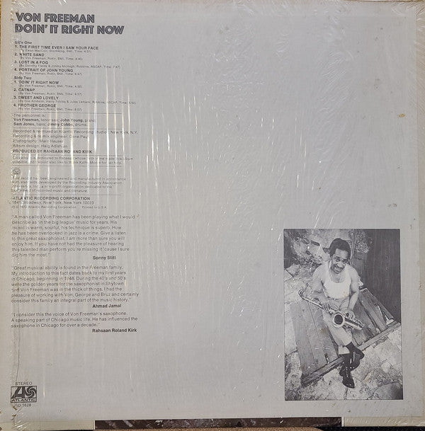 Von Freeman : Doin' It Right Now (LP, Album, RI)