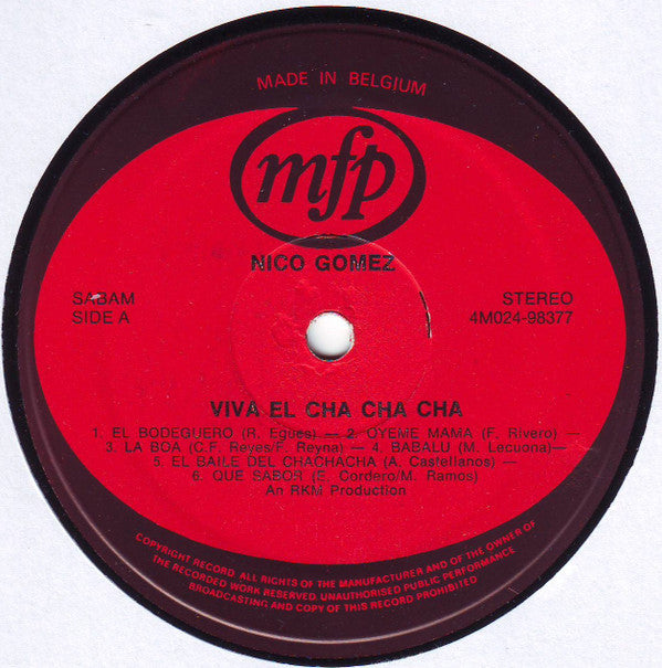 Nico Gomez And His Orchestra : Viva El Chachacha (LP, Comp)