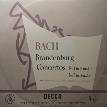 Bach* - Karl Münchinger Conducting The Stuttgart Chamber Orchestra* : Brandenburg Concertos No 1 In F Major / No 5 In D Major (LP, Mono, Ora)