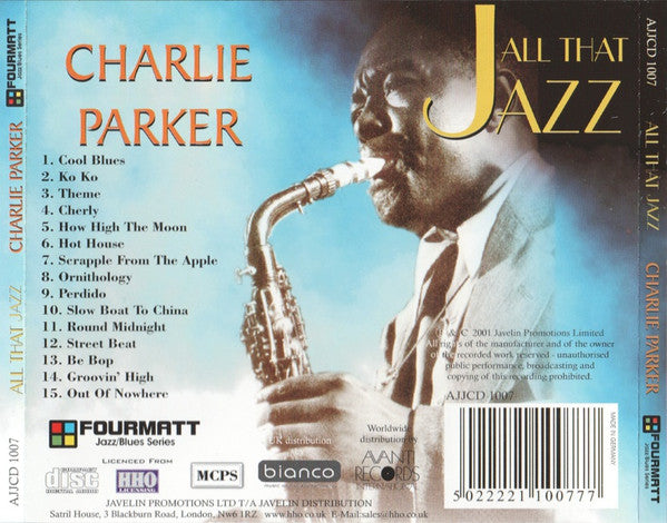 Charlie Parker : All That Jazz-The Best Of Charlie Parker (CD, Comp)