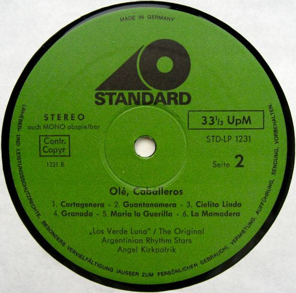 Angel Kirkpatrik* / The Original Argentinian Rhythm Stars "Los Verde Luna"* : Olé, Caballeros (LP, Album)