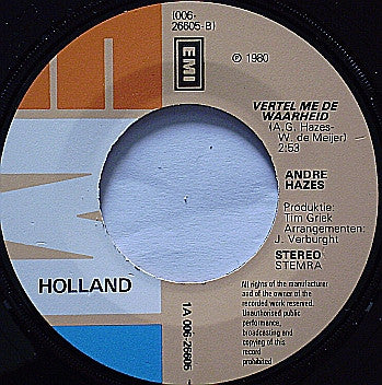 André Hazes : Het Is Koud Zonder Jou  (7", Single)