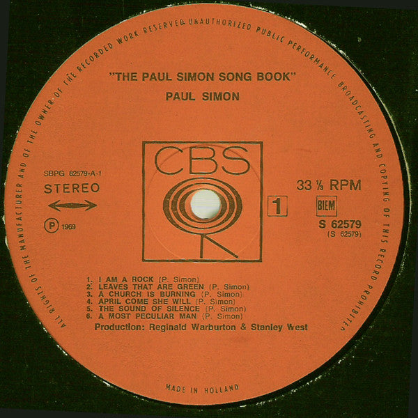 Paul Simon : The Paul Simon Song Book (LP, Album)