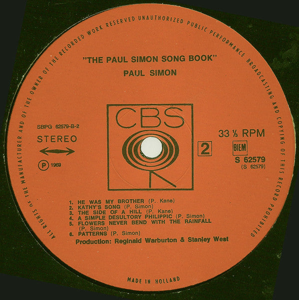 Paul Simon : The Paul Simon Song Book (LP, Album)