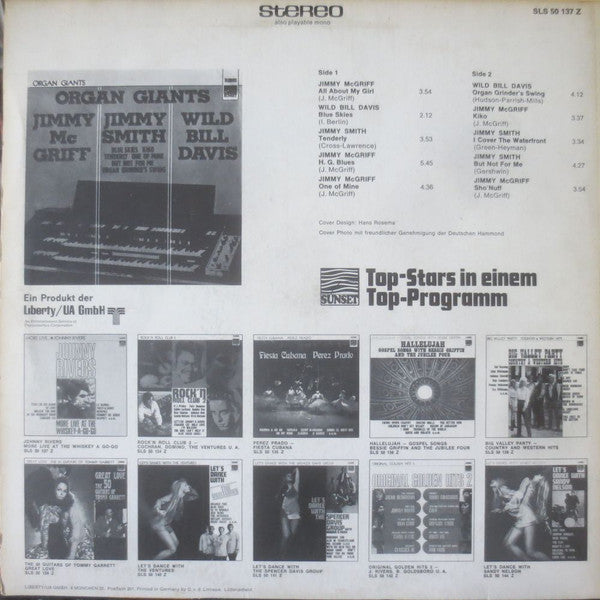 Jimmy McGriff / Jimmy Smith / Wild Bill Davis : Organ Giants (LP, Comp)