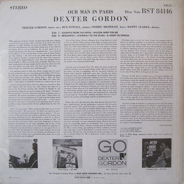 Dexter Gordon : Our Man In Paris (LP, Album, RE)