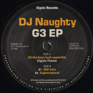 DJ Naughty : G3 EP (12", EP)