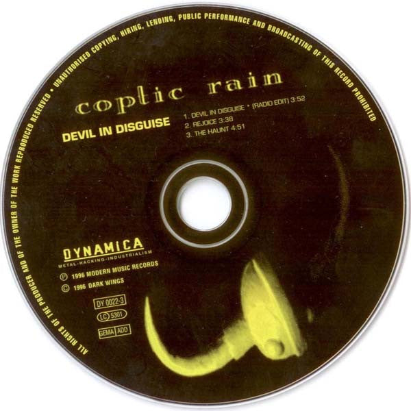 Coptic Rain : Devil In Disguise (CD, Single, Promo)