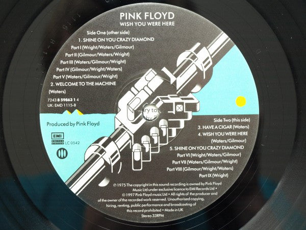 Pink Floyd : Wish You Were Here (LP, Album, RE)