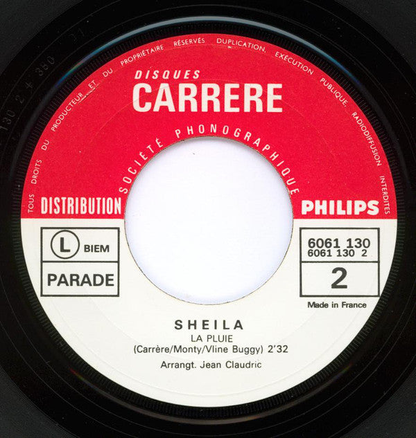 Sheila (5) : Reviens, Je T'aime / La Pluie (7", Single, Pap)