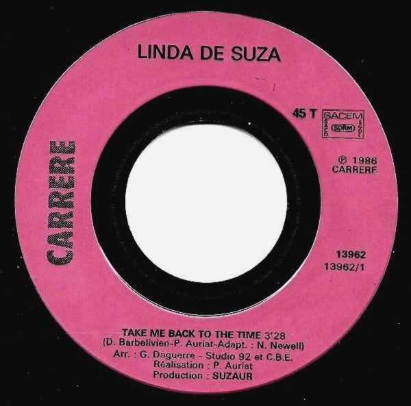 Linda De Suza : Take Me Back To The Time (7", Single)