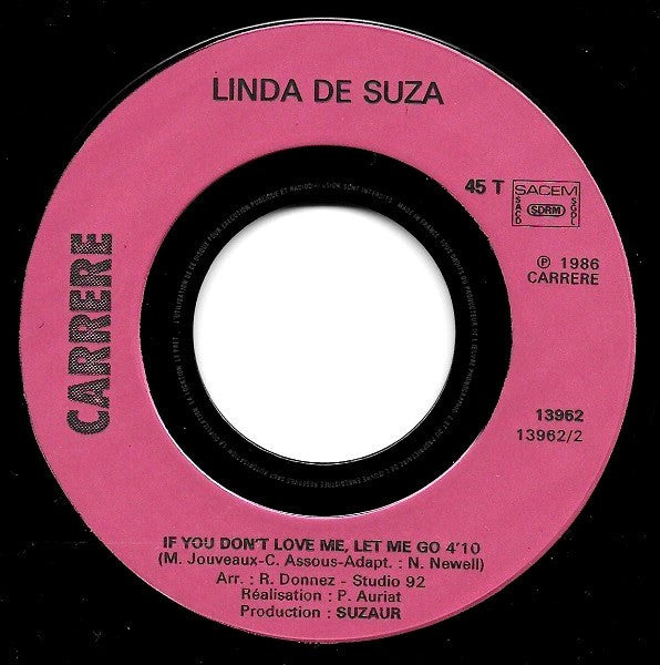 Linda De Suza : Take Me Back To The Time (7", Single)