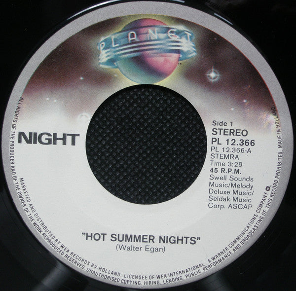 Night : Hot Summer Nights (7", Single)