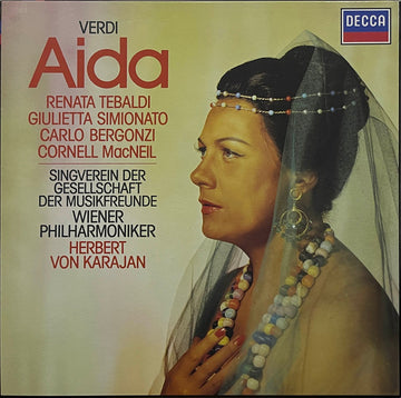 Giuseppe Verdi, Renata Tebaldi, Giulietta Simionato, Carlo Bergonzi, Cornell MacNeil, Wiener Singverein, Wiener Philharmoniker, Herbert von Karajan : Aida (3xLP, RE + Box)