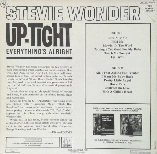 Stevie Wonder : Up-Tight (LP, Album, RE)