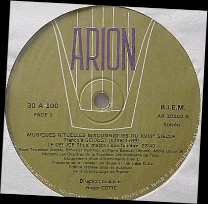 Various : Musiques Rituelles Maçonniques Du XVIIIe Siècle (LP, Album)