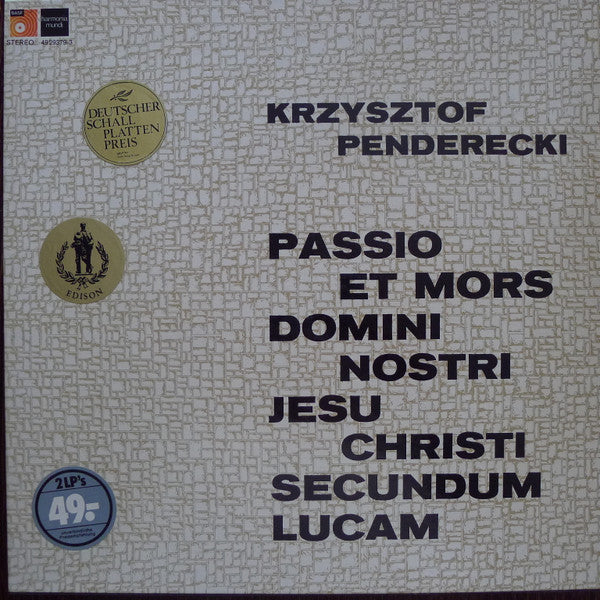 Krzysztof Penderecki : Passio Et Mors Domini Nostri Jesu Christi Secundum Lucam (2xLP, Album, RE + Box)