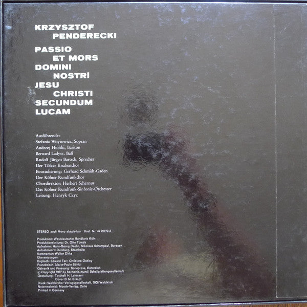 Krzysztof Penderecki : Passio Et Mors Domini Nostri Jesu Christi Secundum Lucam (2xLP, Album, RE + Box)