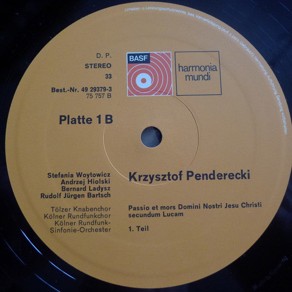 Krzysztof Penderecki : Passio Et Mors Domini Nostri Jesu Christi Secundum Lucam (2xLP, Album, RE + Box)